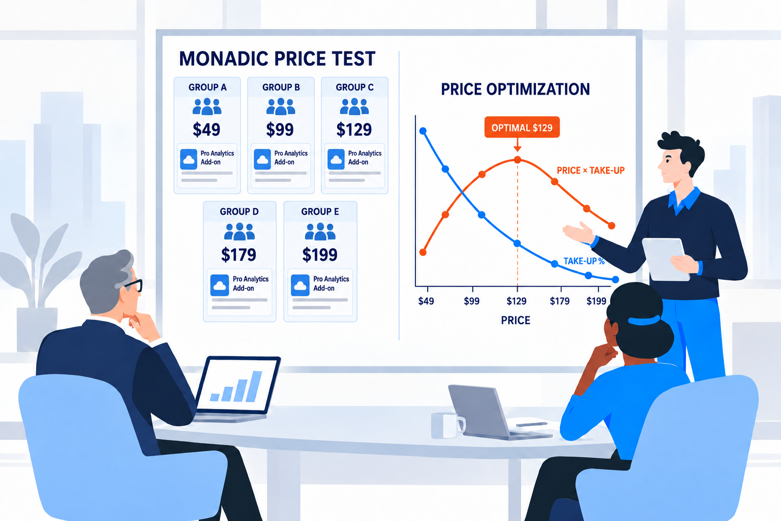 Monadic Price Testing